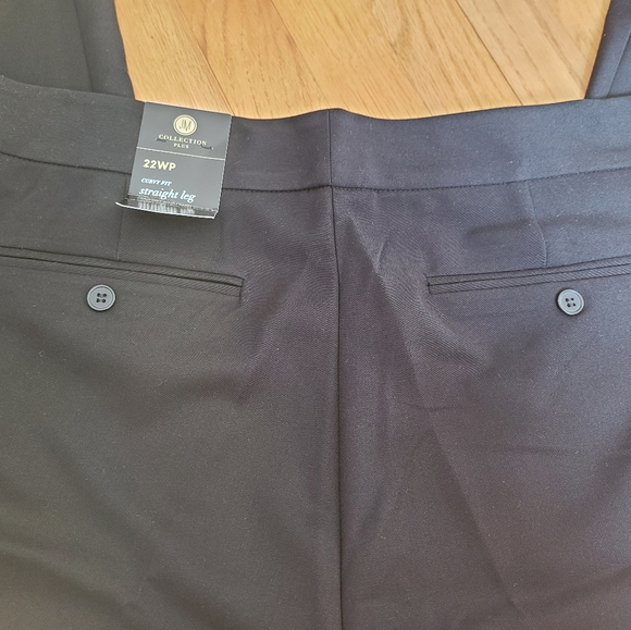 NWT- JM Collection Straight Leg Black Trousers - Picture 4 of 9